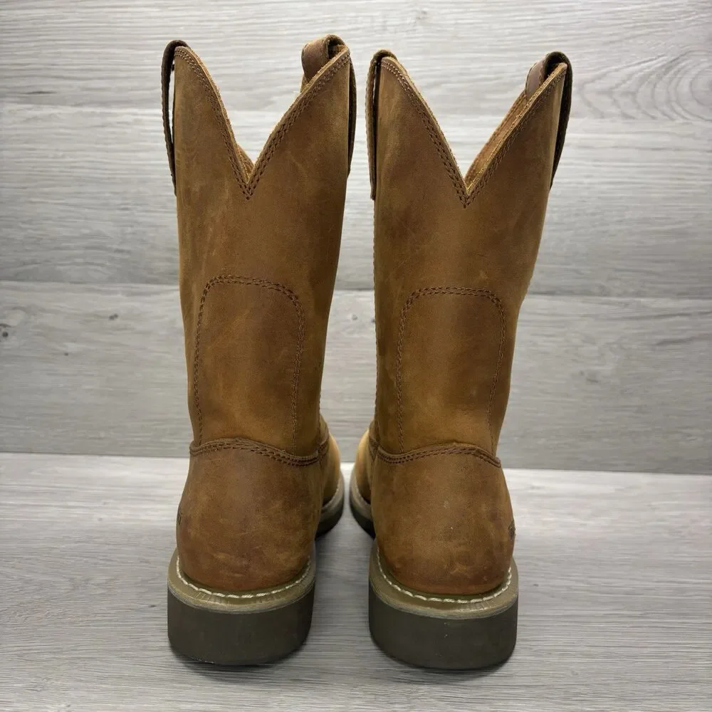 GEORGIA BOOT Wellington Western Boots Mens 7.5 D Brown Leather Farm Ranch G5814
